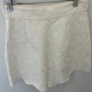Zara White EMBROIDERED SHORTS